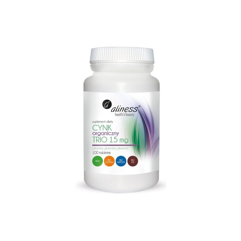 Cynk Organiczny Trio 15 mg x 100 tabletek Cynk Organiczny Trio 15 mg x 100 tabletek